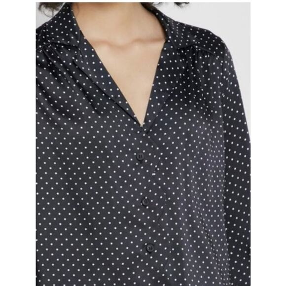 Topshop Polka Dot Scallop Blouse Size 8 - Picture 11 of 13